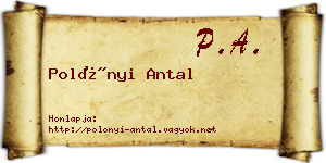 Polónyi Antal névjegykártya